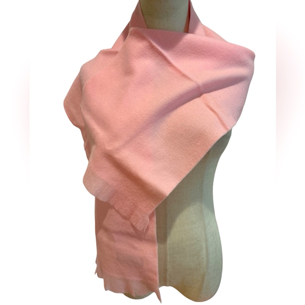 70s NWOT PALE PINK LAMBSWOOL SCARF MINIMALIST LAGENLOOK VIBE 11"W X 55"L